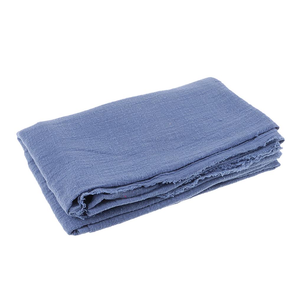 1 Meter Linen Fabric Cloth for Spring Summer Clothing Making Gray Blue