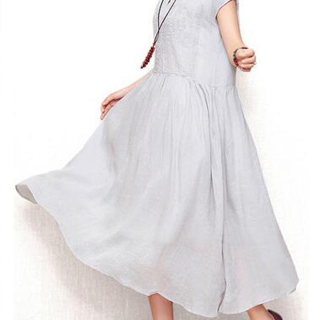1 Meter Linen Fabric Cloth for Spring Summer Clothing Making Deep Gray
