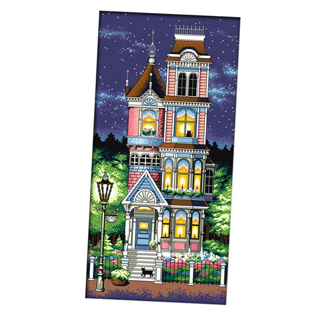 Evening House Cross Stitch Kits Embroidery Crafts DIY Decor 14CT Counted