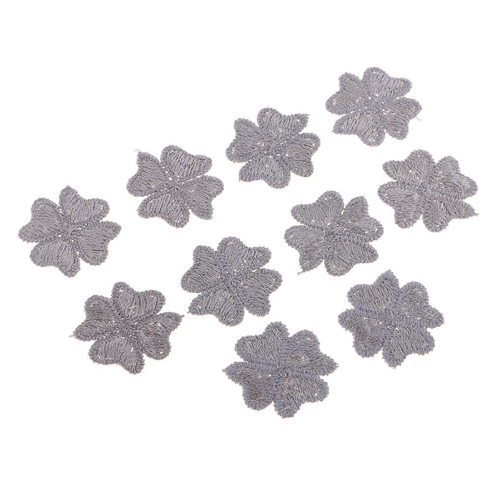10pcs Embroidered Lucky Patches Sew on Patches Sewing Applique Gray