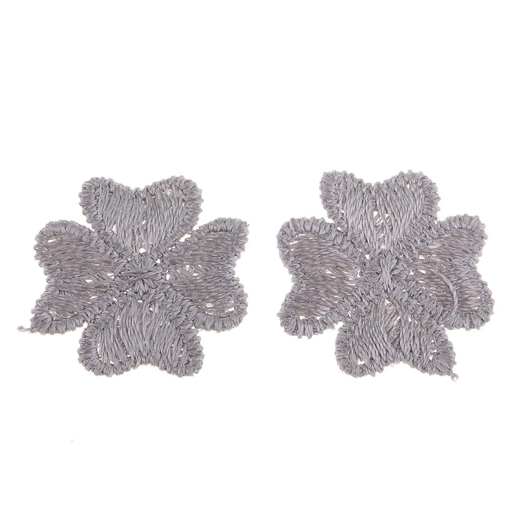 10pcs Embroidered Lucky Patches Sew on Patches Sewing Applique Gray