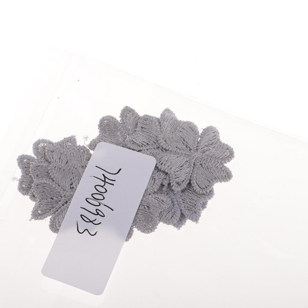 10pcs Embroidered Lucky Patches Sew on Patches Sewing Applique Gray