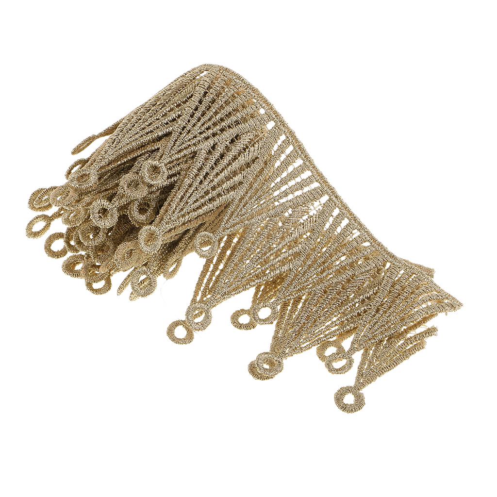 1 Yard Embroidered Crown Lace Trims DIY Applique for Dress Bags Decor Gold