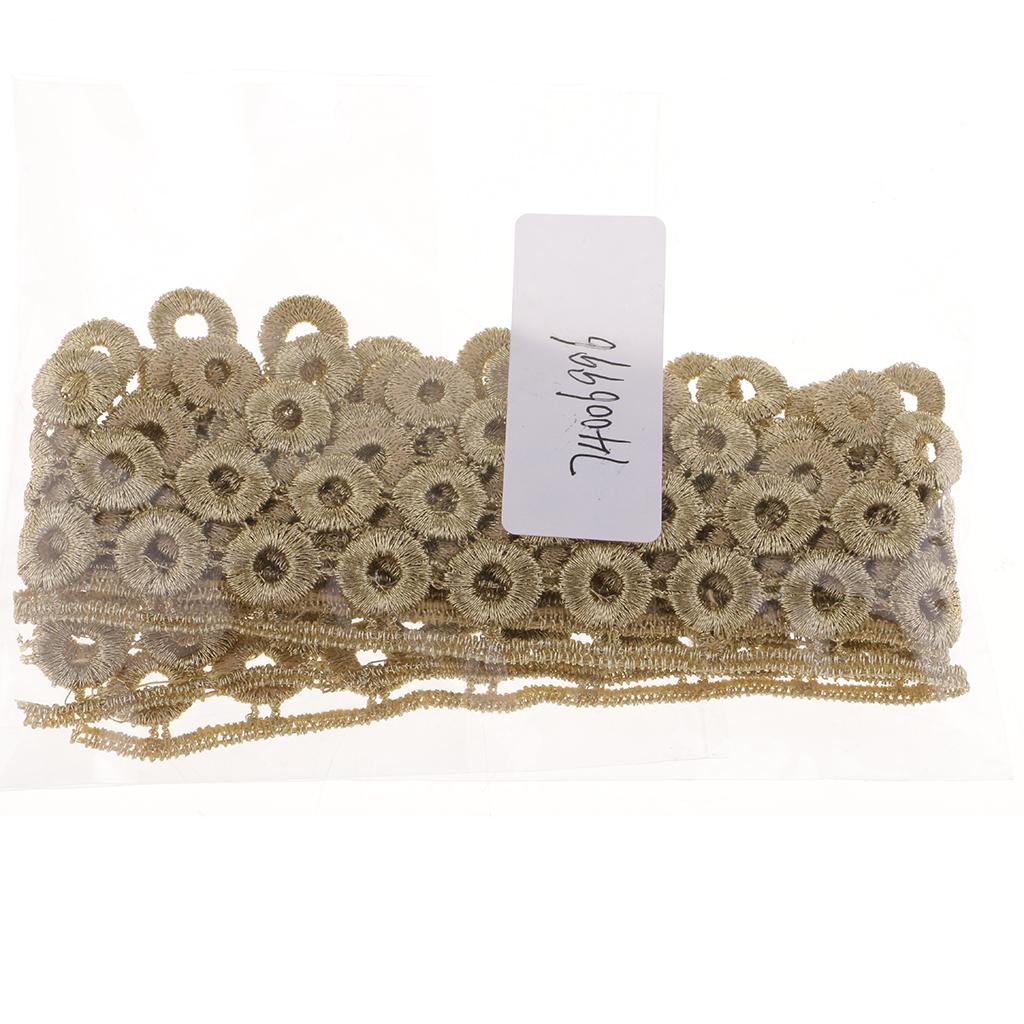 1 Yard Vintage Metallic Lace Trims Embroidered DIY Trimming Ribbon 39mm