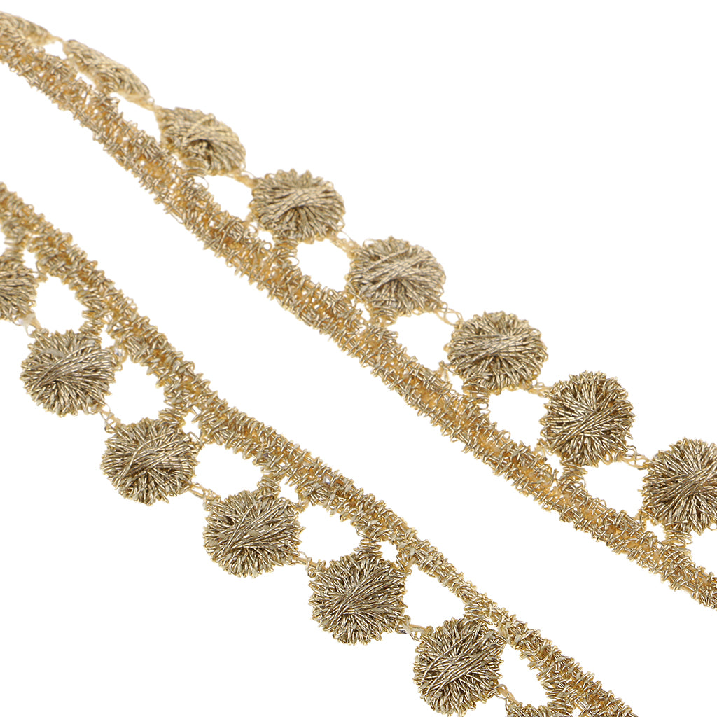 1 Yard Vintage Metallic Lace Trims Embroidered DIY Trimming Ribbon 11mm