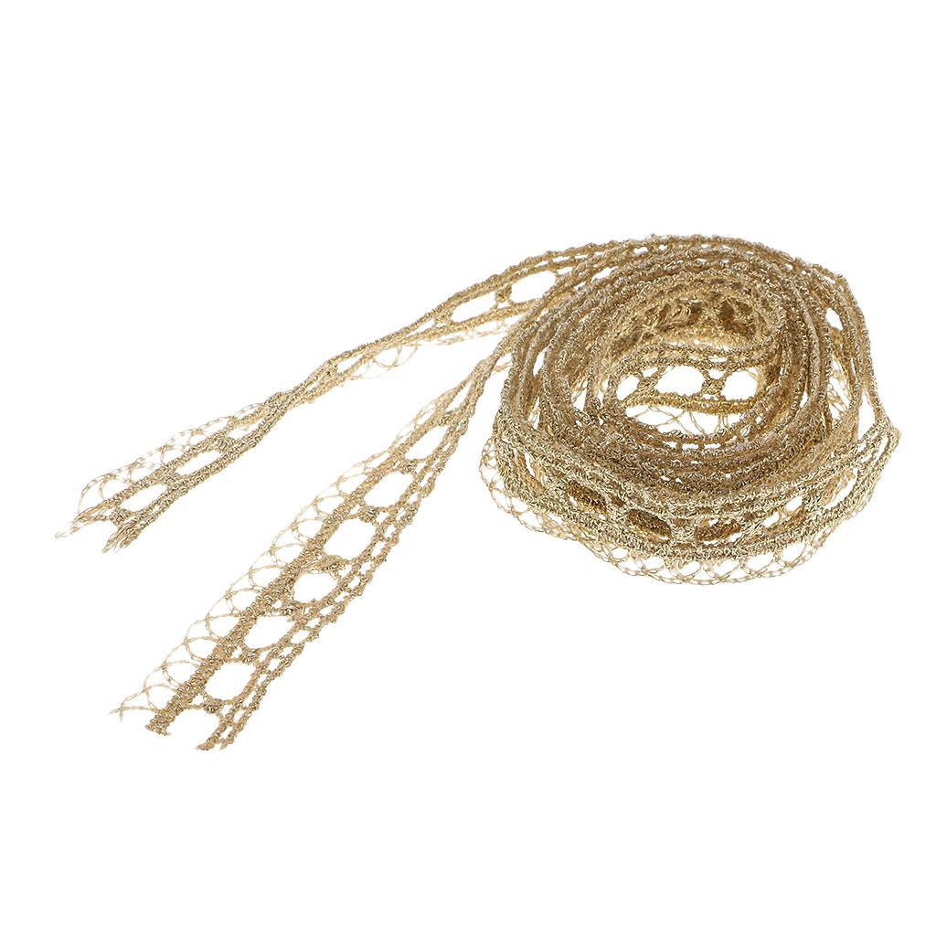 1 Yard Vintage Metallic Lace Trims Embroidered DIY Trimming Ribbon 15mm
