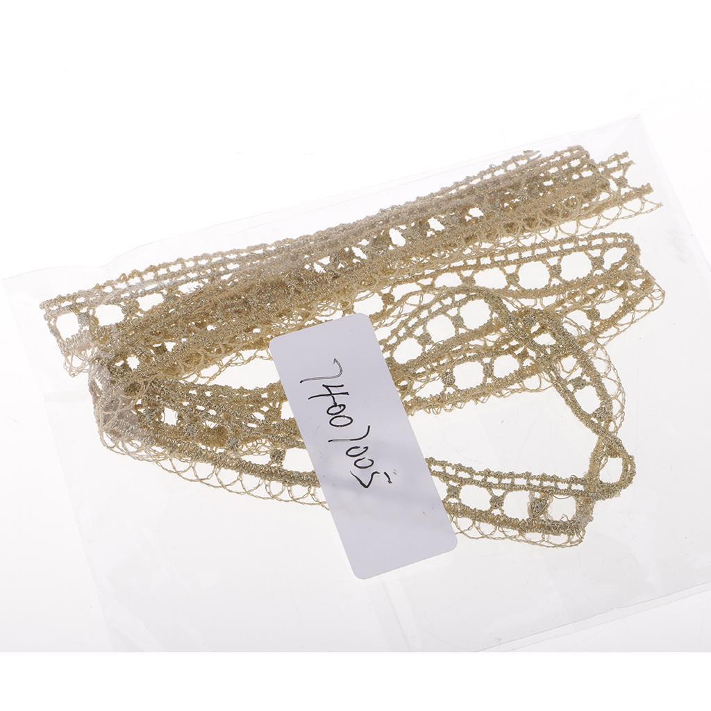 1 Yard Vintage Metallic Lace Trims Embroidered DIY Trimming Ribbon 15mm