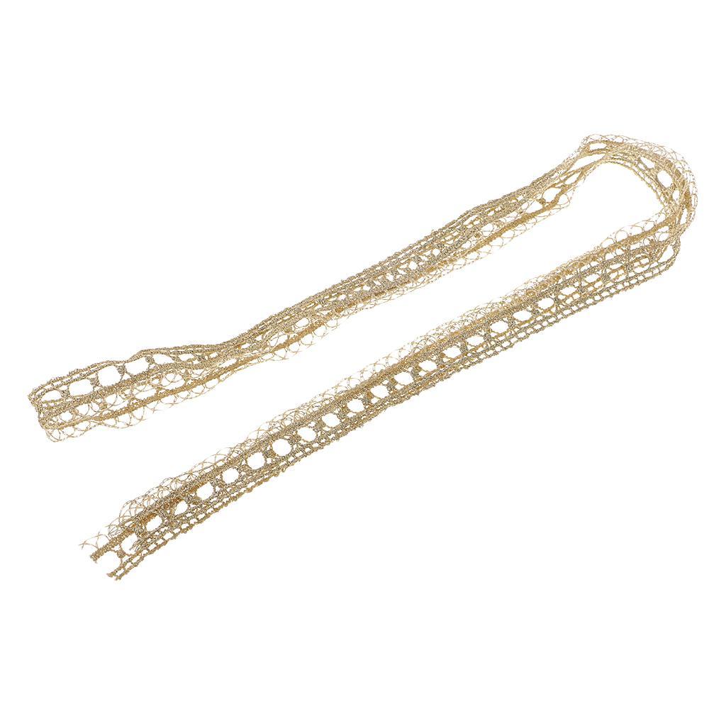 1 Yard Vintage Metallic Lace Trims Embroidered DIY Trimming Ribbon 15mm