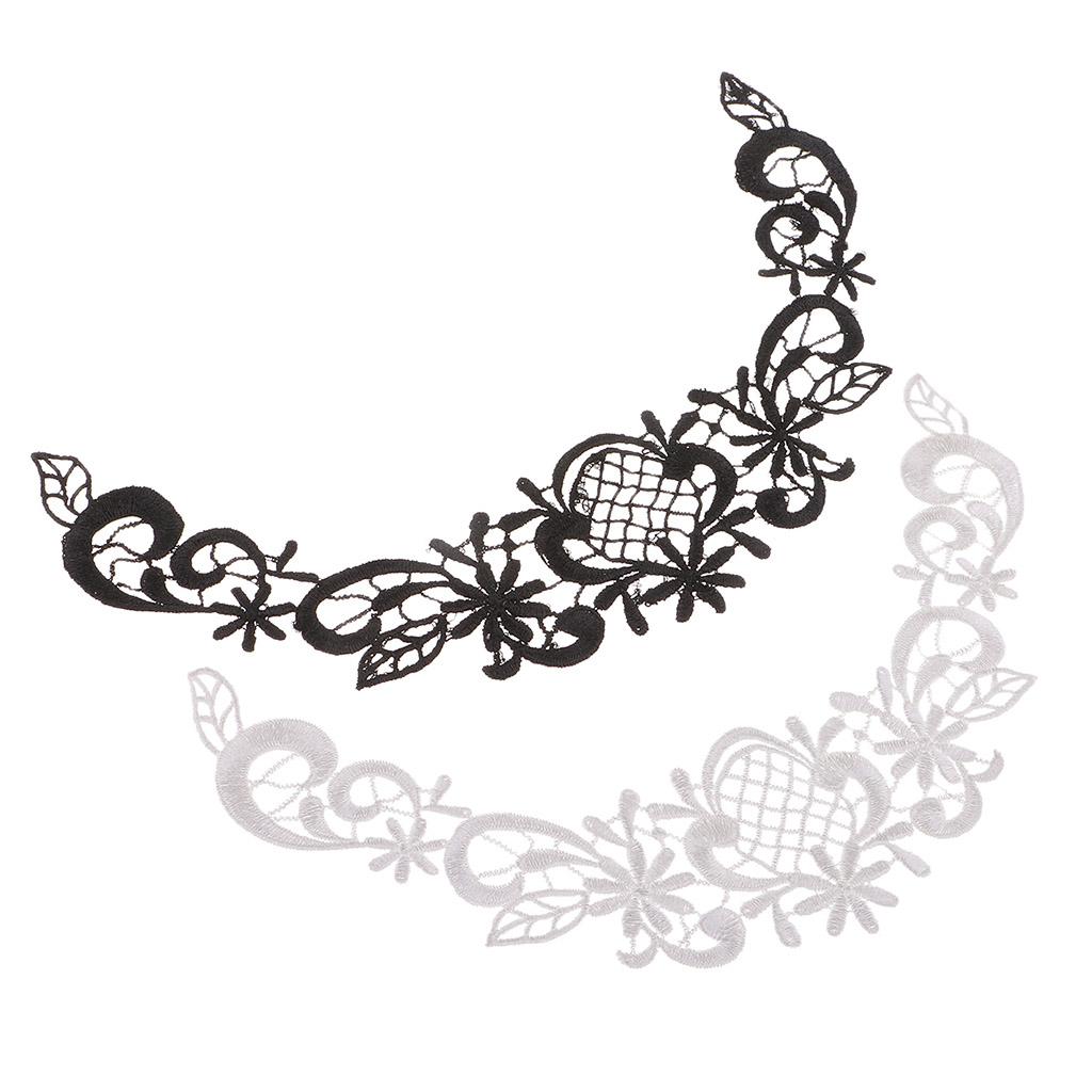 Embroidery Flower Lace Neckline Fabric DIY Collar Sewing Craft White
