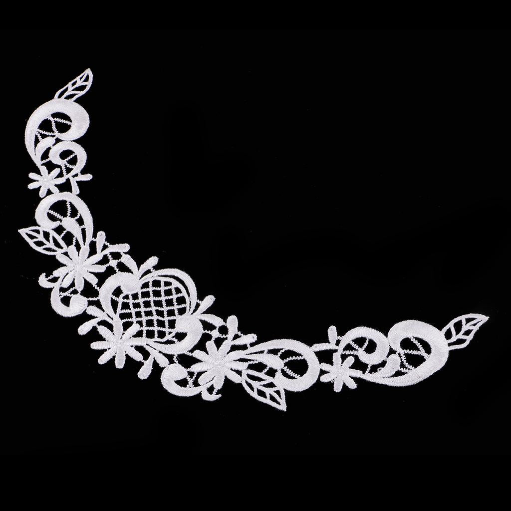 Embroidery Flower Lace Neckline Fabric DIY Collar Sewing Craft White
