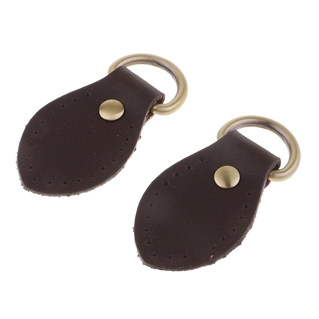 2pcs Sew on Leather Handle Snap Buckles DIY Bag Handbag Replacement Coffee