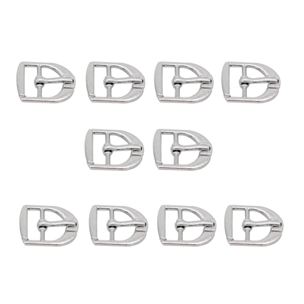 10 Pcs Metal Roller Buckles Center Bar Buckles for Leather Belt, Shoes, Bag