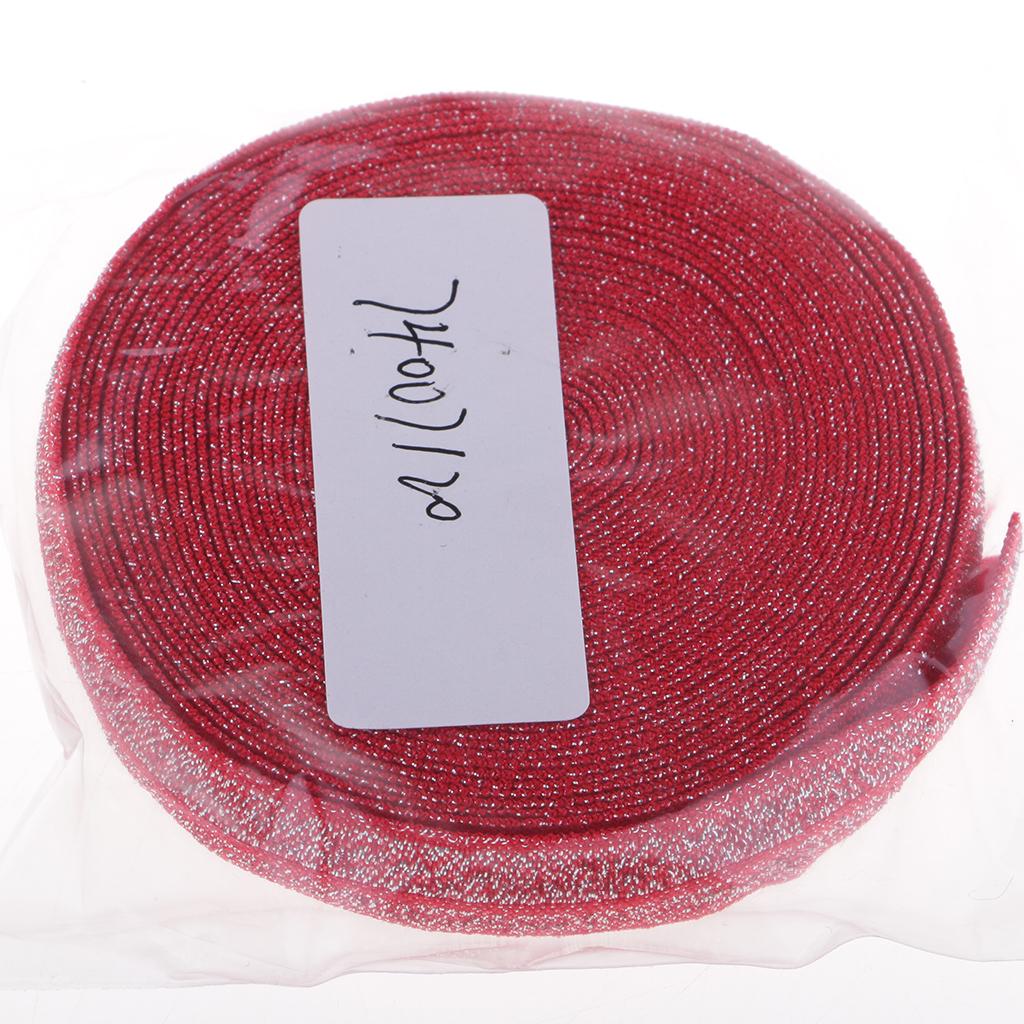 5 Yards Bling Cotton Fold Over Sewing Elastic Band for Dressmaking Red