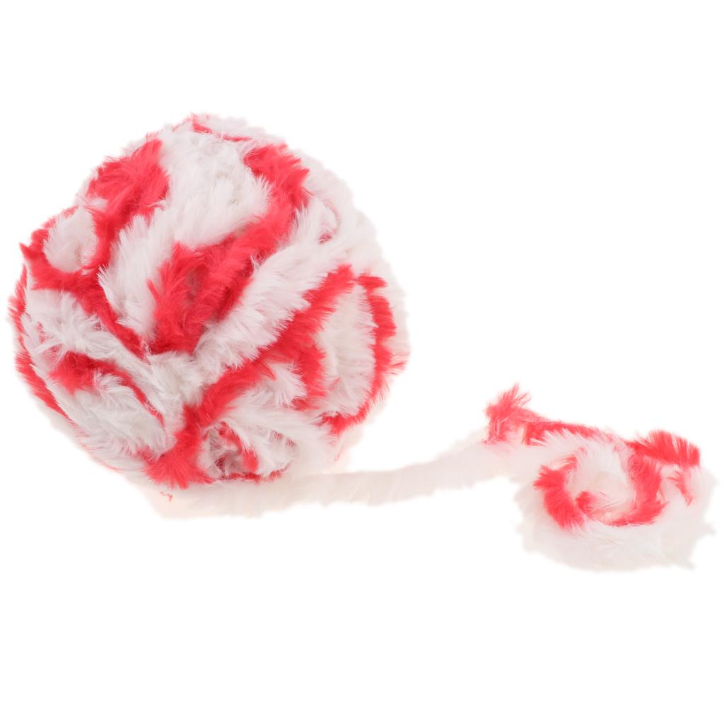 Skein Polyester Soft Yarn Chunky for Crochet Kniting Red White