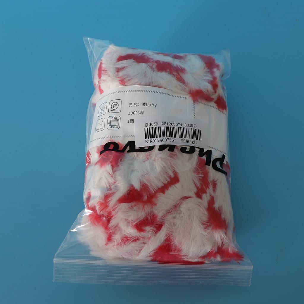 Skein Polyester Soft Yarn Chunky for Crochet Kniting Red White