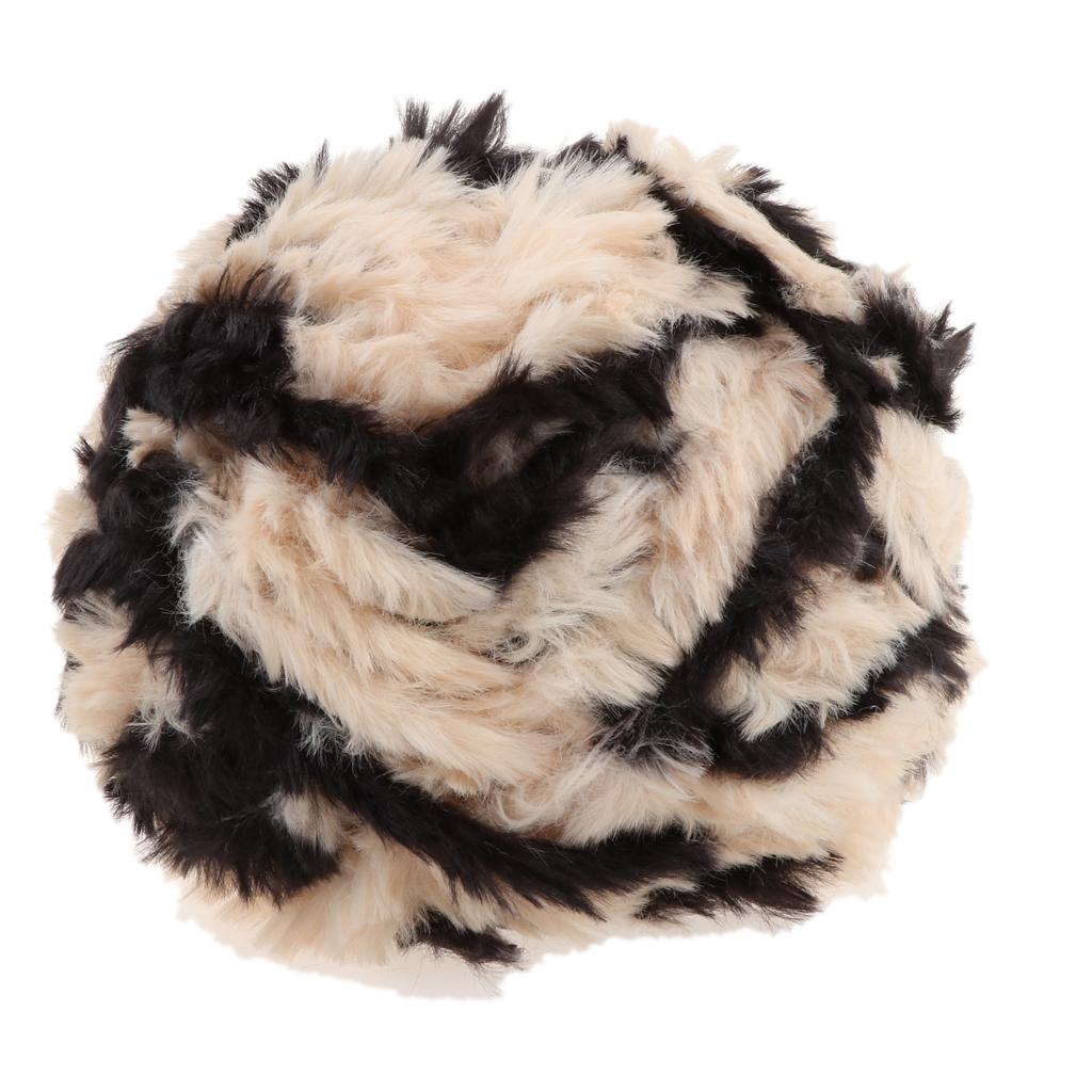 Skein Polyester Soft Yarn Chunky for Crochet Kniting Beige Black