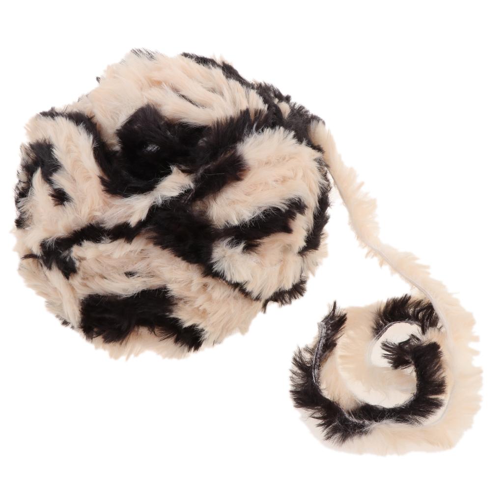 Skein Polyester Soft Yarn Chunky for Crochet Kniting Beige Black