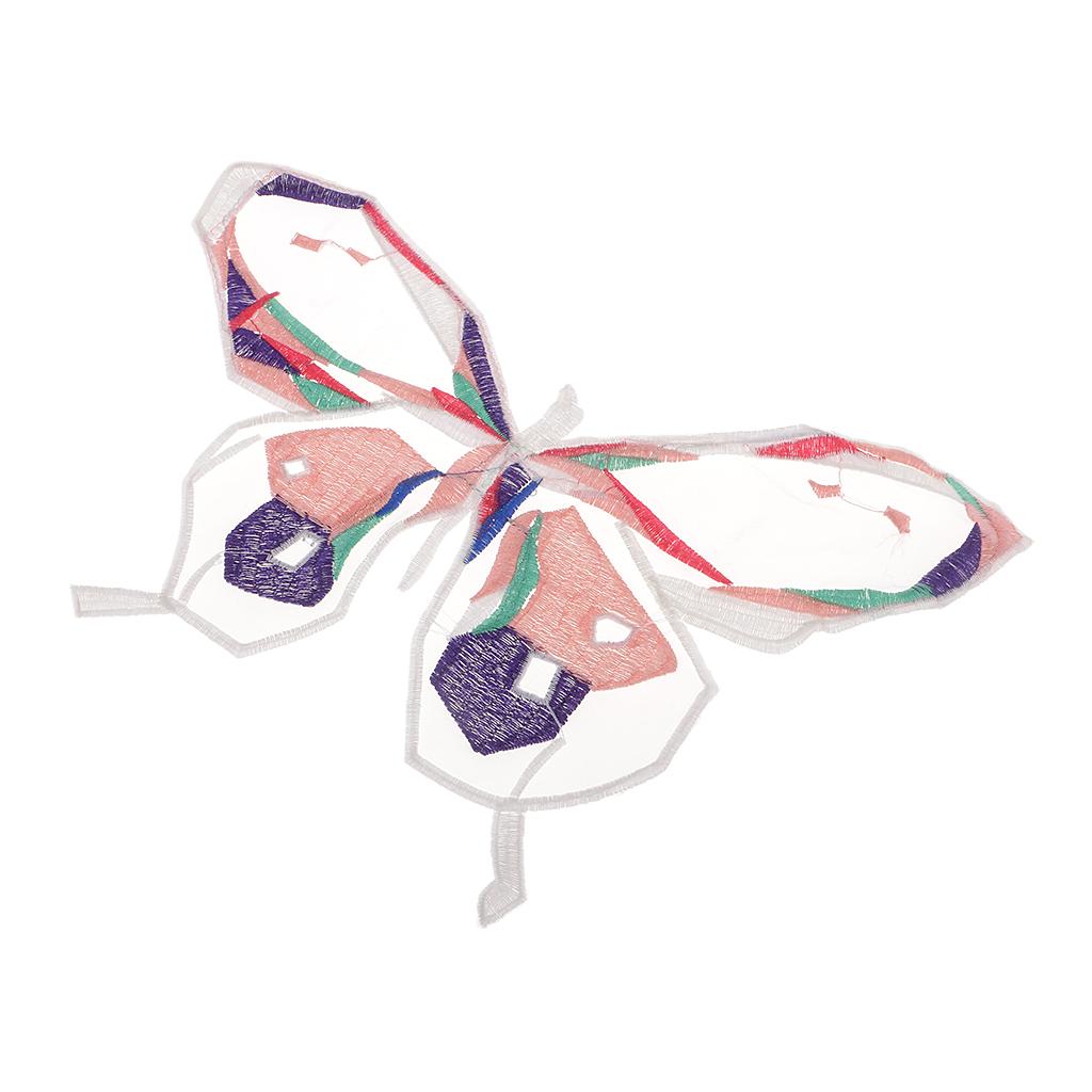 Organza Embroidery Butterfly Patches for Clothing Dress Jeans Jacket Pink