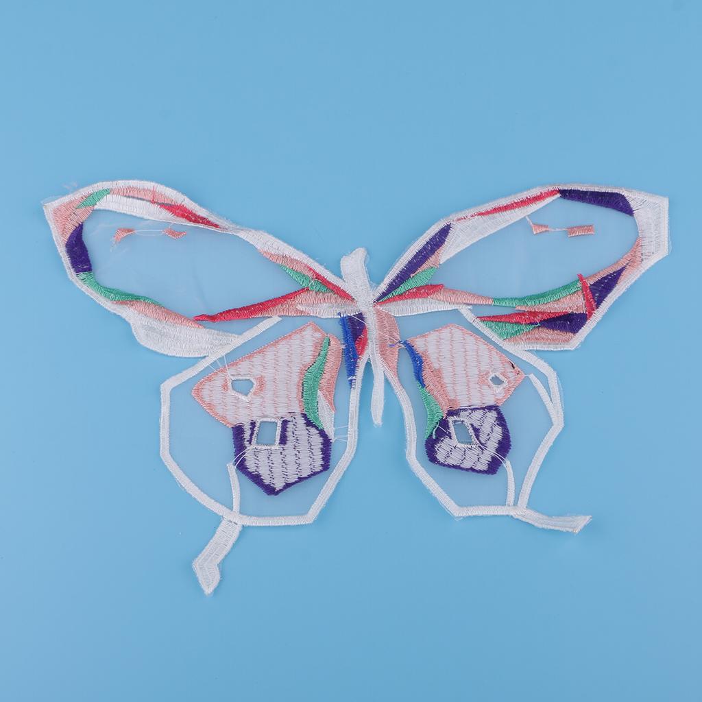 Organza Embroidery Butterfly Patches for Clothing Dress Jeans Jacket Pink