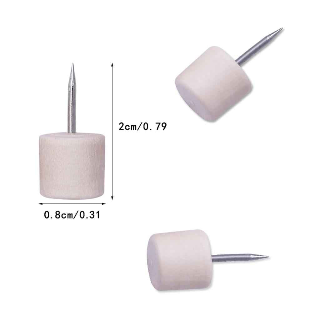 80Pcs Cylinder Wooden Thumb Tacks Rivets For DIY Cork Boards Map Photos Home Office Craft Projects