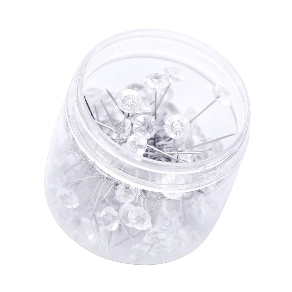 100x Diamond Head Sewing Pin Florists Pins Buttonhole Wedding Craft 8×55mm