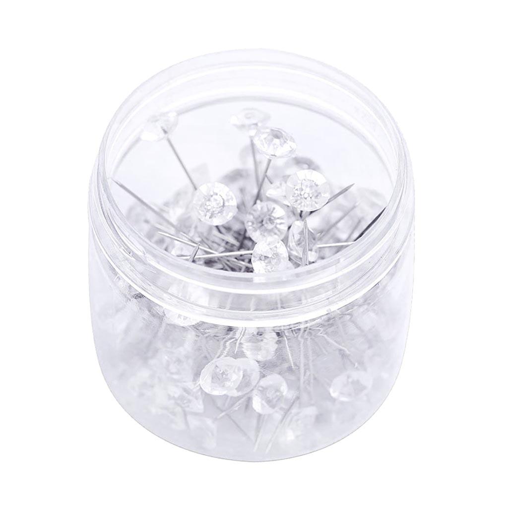 100x Diamond Head Sewing Pin Florists Pins Buttonhole Wedding Craft 8×55mm