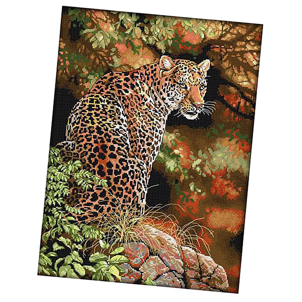 Dimensions Needlecrafts Stamped Cross Stitch Leopard Animal Embroidery