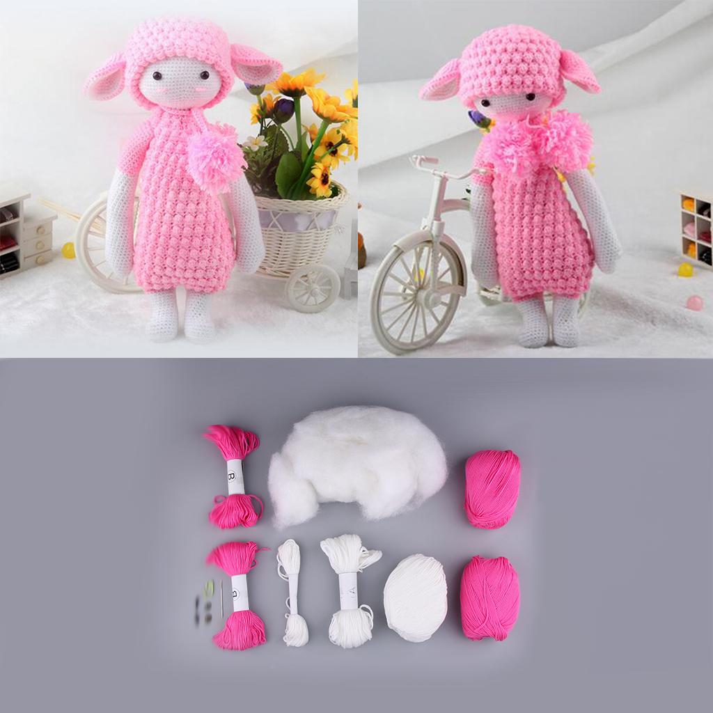 Little Lamb Girl Doll Crochet Kit For Beginners DIY Knitting Stuffed Toys