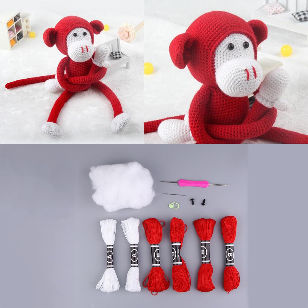 Lovely Handmade Crochet Monkey Doll Crochet Kit Craft Knitting Accessories