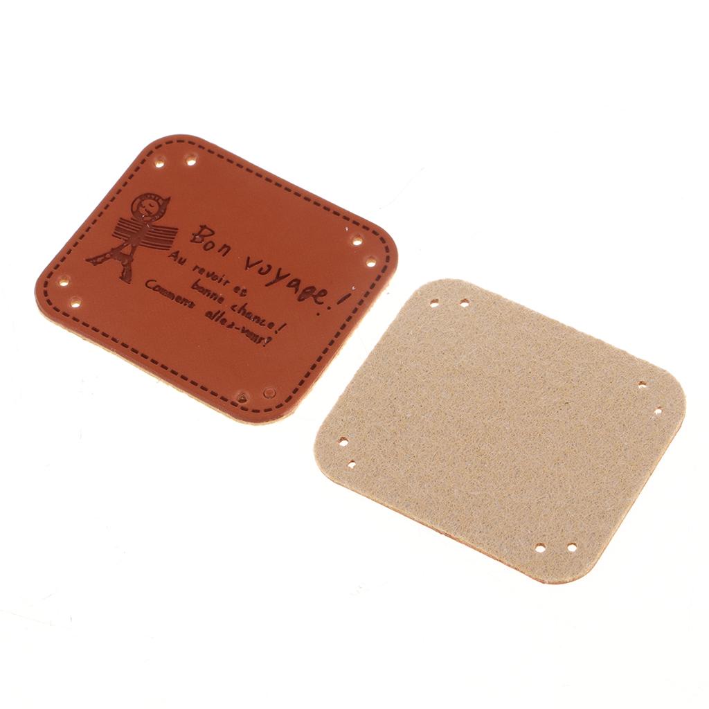 20Pcs PU Leather Labels Handmade Tag DIY Clothes Bag Sewing Craft Tower