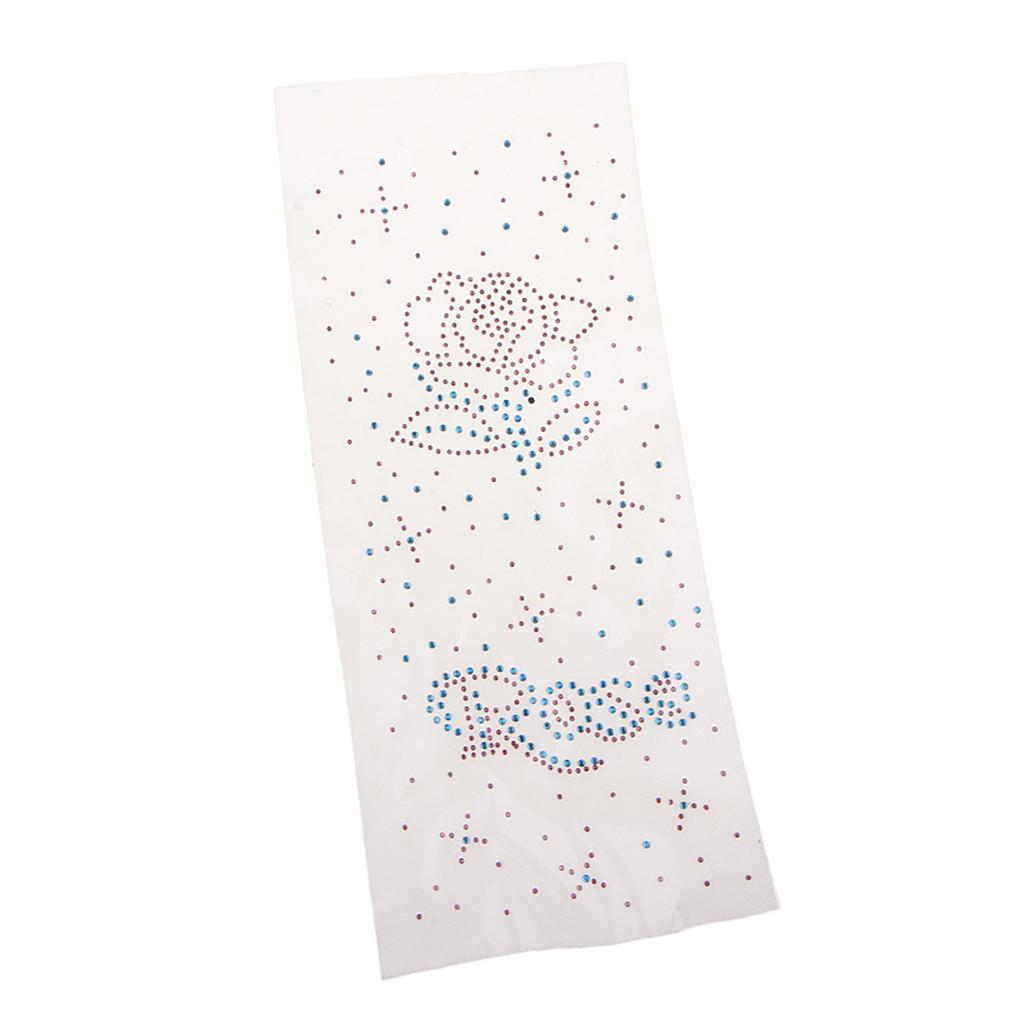 Rose Crystal Rhinestones Iron on Hot Fix Transfer Applique Bling Patch 03