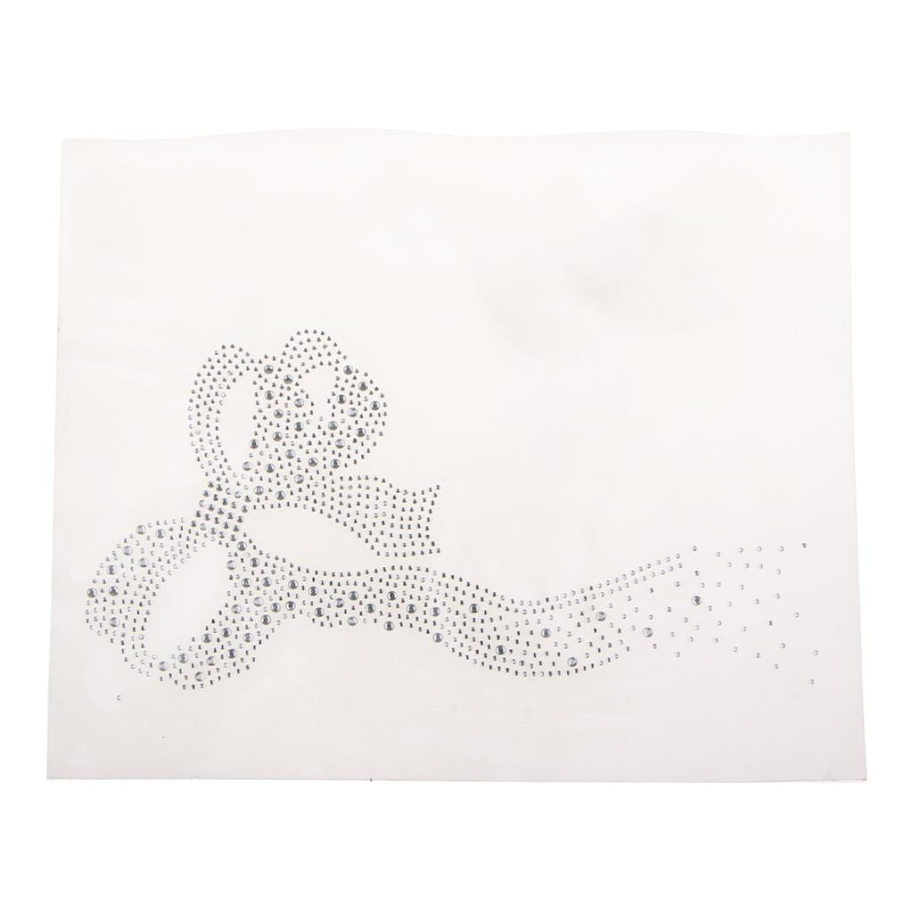 2Pcs Iron on Rhinestone Bow Patterns Decorative Applique Patch for Clothes