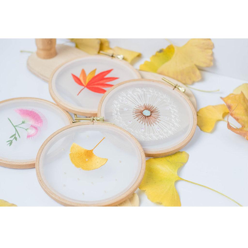 Handmade Embroidery Starter Kit with Pre-printed Pattern Ginkgo
