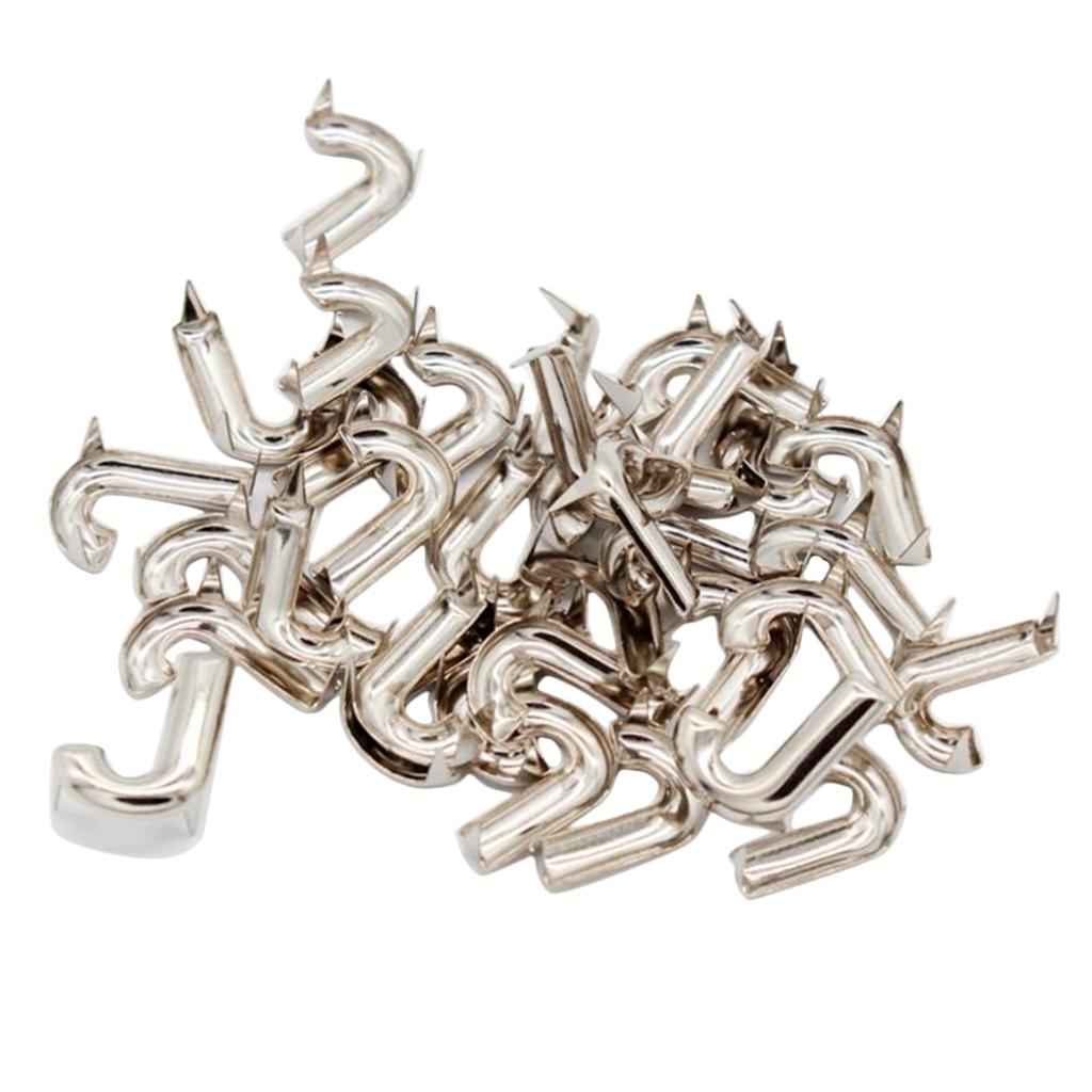30 Pcs Alloy Silver DIY Alphabet Letter Claw Rivets for Sewing Accessories J
