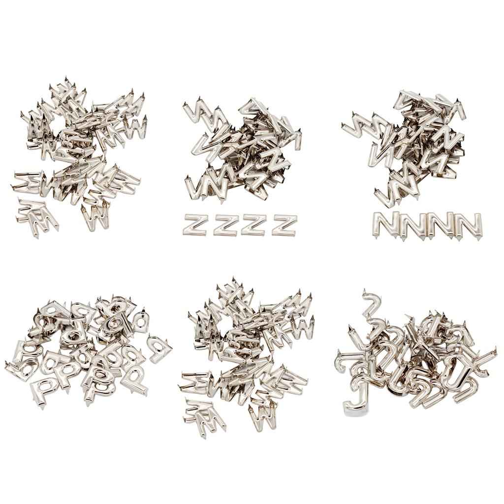 30 Pcs Alloy Silver DIY Alphabet Letter Claw Rivets for Sewing Accessories J