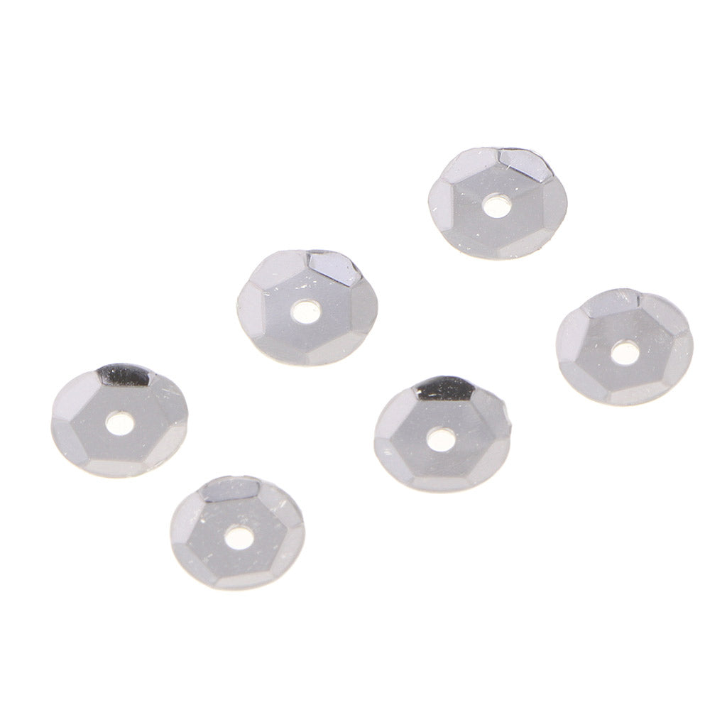6mm Flowers Loose Cup Sequins Paillettes Sewing Wedding Craft Silver