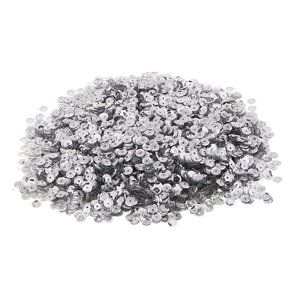 6mm Flowers Loose Cup Sequins Paillettes Sewing Wedding Craft Silver