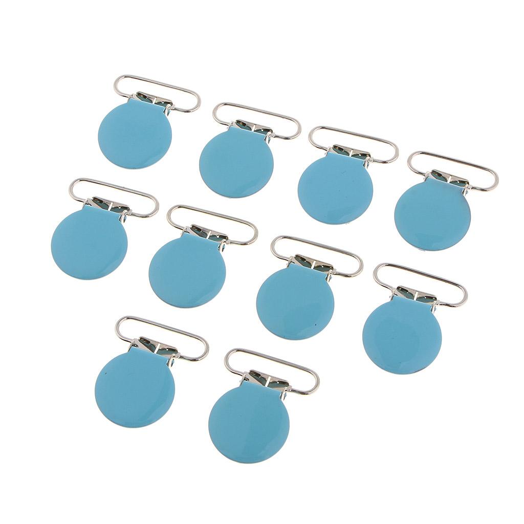 10pcs Metal Pacifier Suspender Clip for Dummy Baby Teether Toy Holder Blue