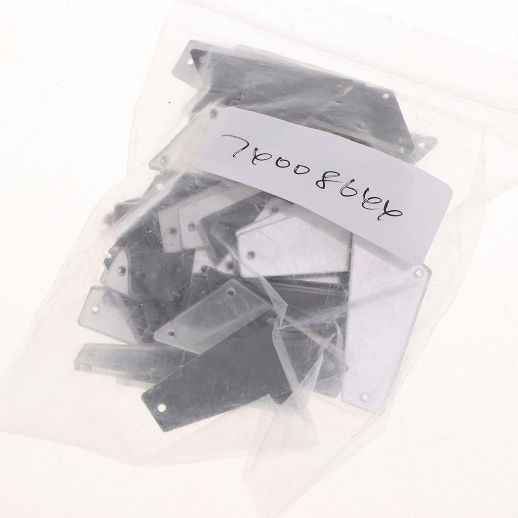 50pcs Sew on Mirror Acrylic Crystal Rhinestones DIY Craft Accessories White