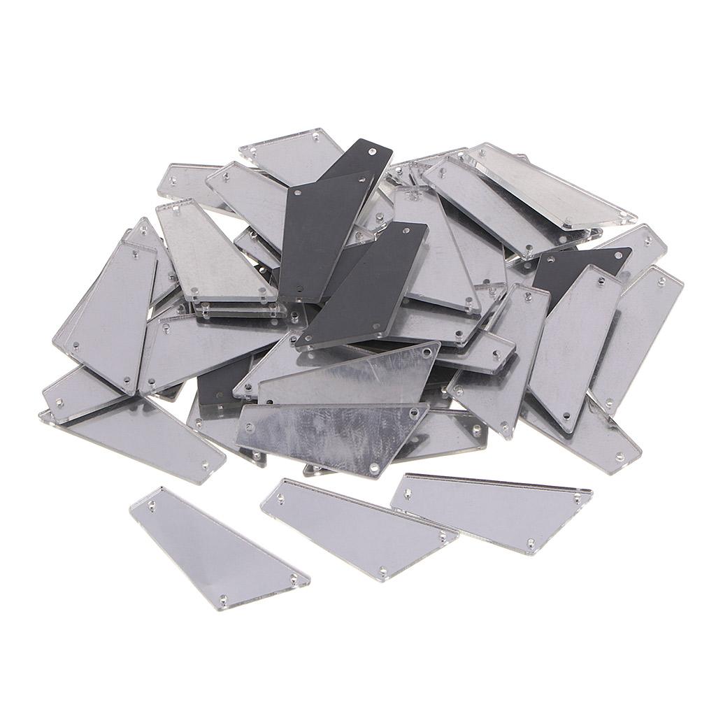 50pcs Sew on Mirror Acrylic Crystal Rhinestones DIY Craft Accessories White