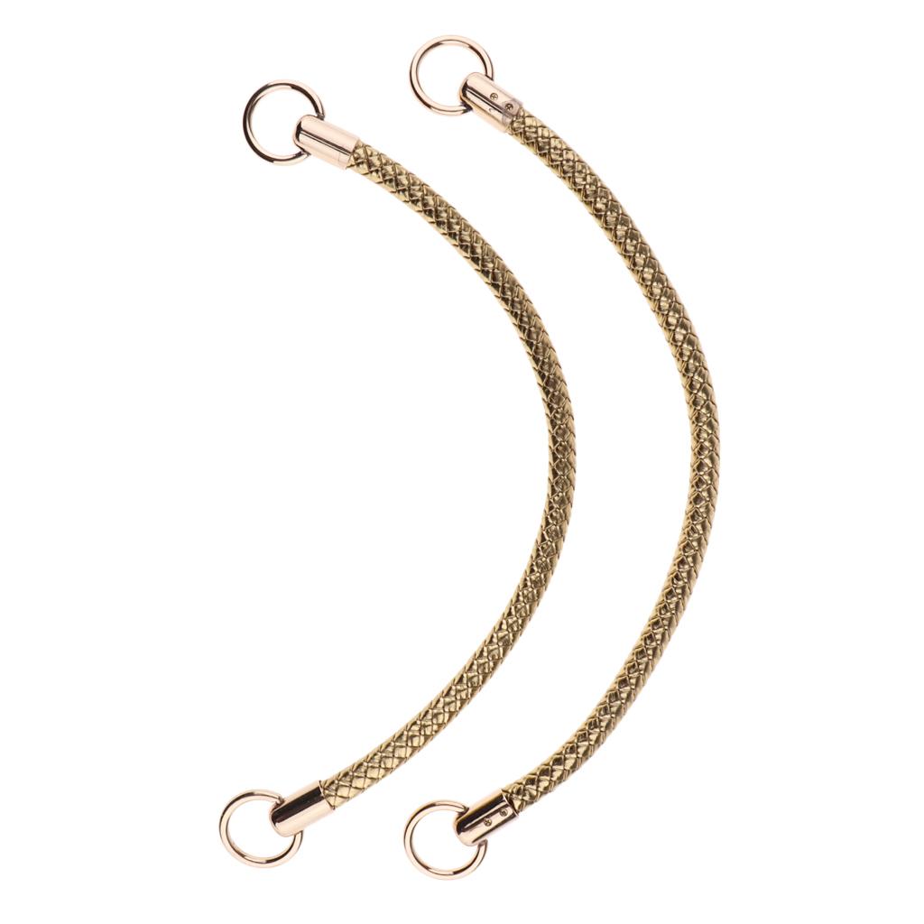 1 Pair Shoulder Bag Replacement Handle Braided Rope Handbag Strap DIY Gold