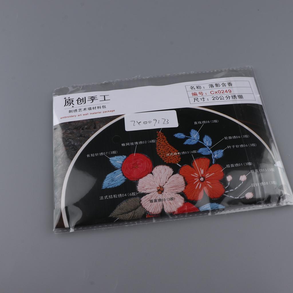 Embroidery Starter Kit with Pattern Flower Design DIY Needlework Painting