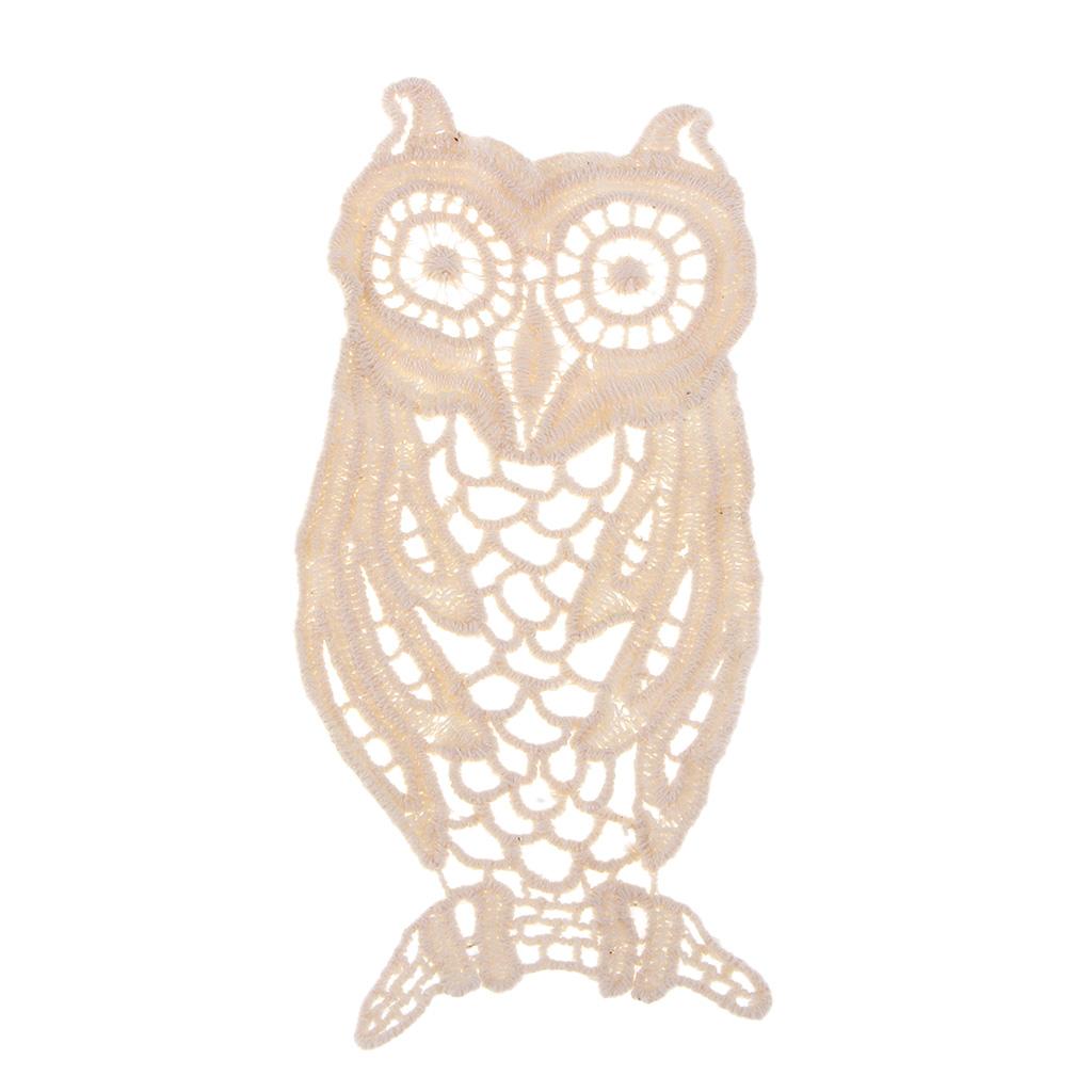 6x1 Piece Cotton Embroidered Owl Patches Appliques for Clothes Dress Bag Decor