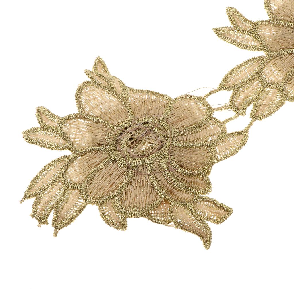 1 Yard Crochet Lace Trim Ribbon Wedding Applique Dress Sewing Craft Flower 2
