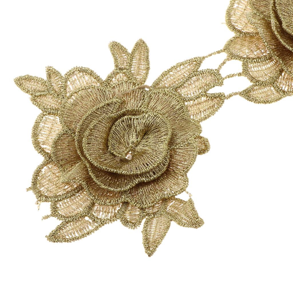 1 Yard Crochet Lace Trim Ribbon Wedding Applique Dress Sewing Craft Flower 2