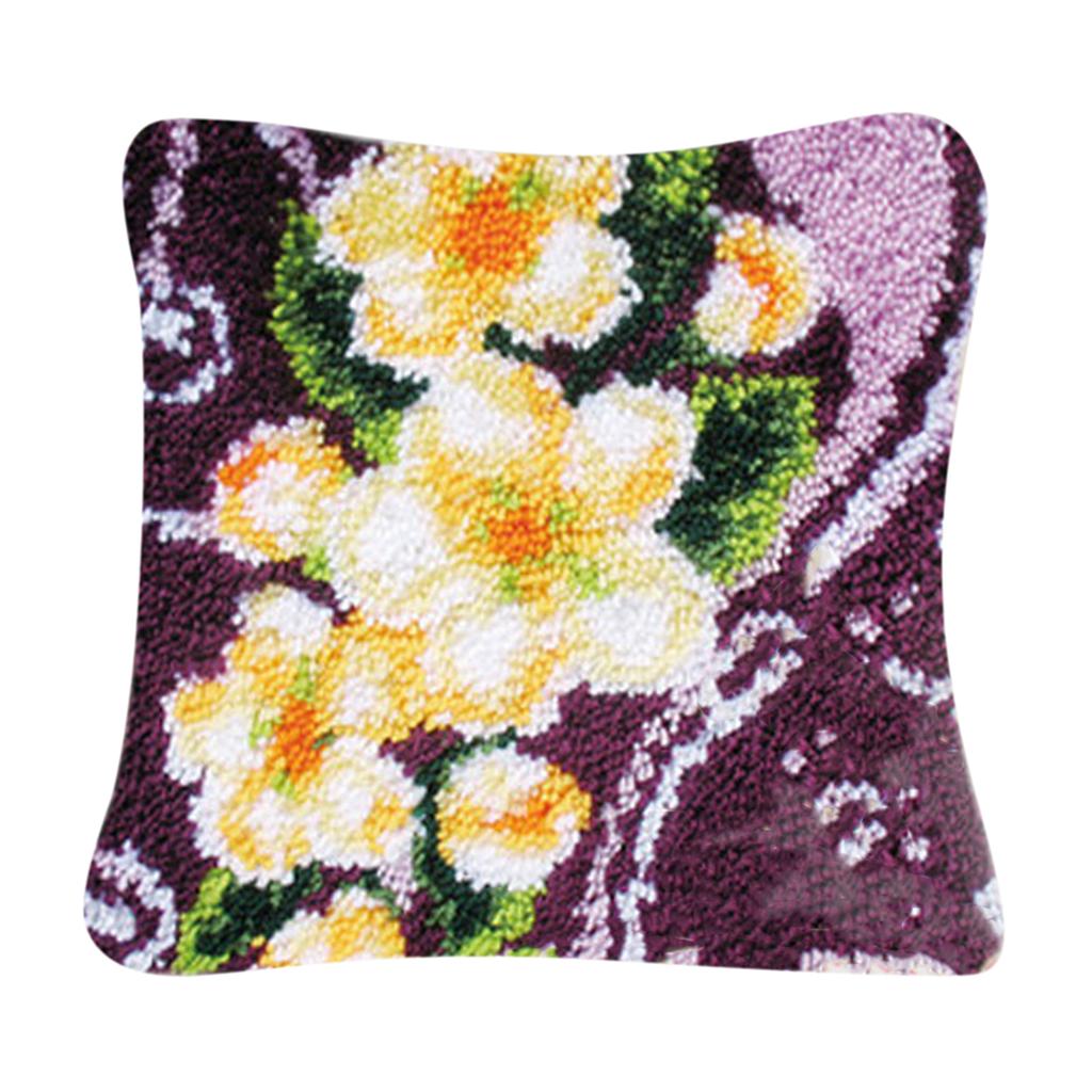 Floral Cross Stitch Embroidery Pillow Cover DIY Handmade Material Package