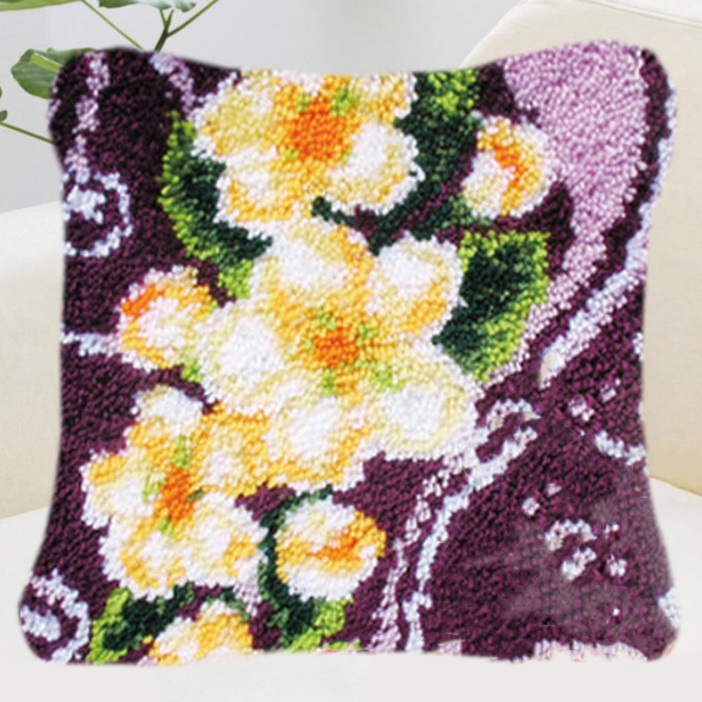 Floral Cross Stitch Embroidery Pillow Cover DIY Handmade Material Package