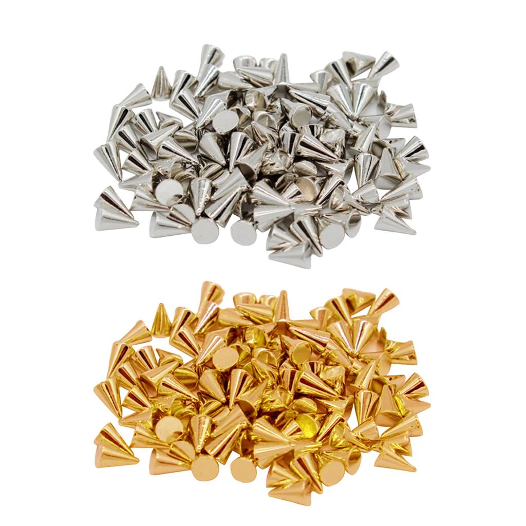 5x100 Pieces Plastic Conic Rivets for Sewing Accessories Silver