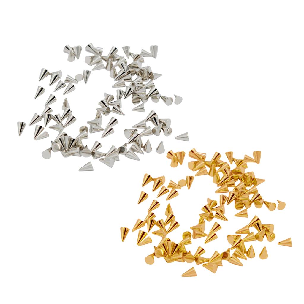 5x100 Pieces Plastic Conic Rivets for Sewing Accessories Silver