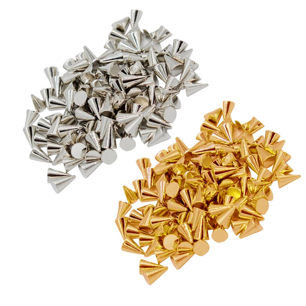 5x100 Pieces Plastic Conic Rivets for Sewing Accessories Silver